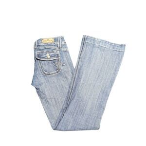 Sang Real “Only The Chosen “ Light wash Bell Bottom Jeans Embellished, Button Ac